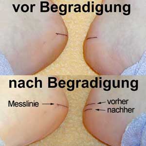 vor-/ nach der Begradigung
